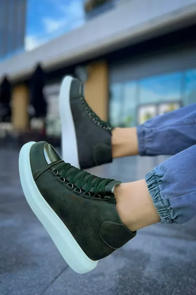  Roma Mirror Bağcıklı Ortopedik Taban Günlük Cilt Erkek Spor Postal Bot CBT Haki