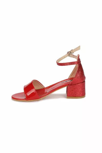 Girls' Red Heeled Sandals