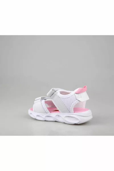  Sandali per bambini bianchi rosa illuminati