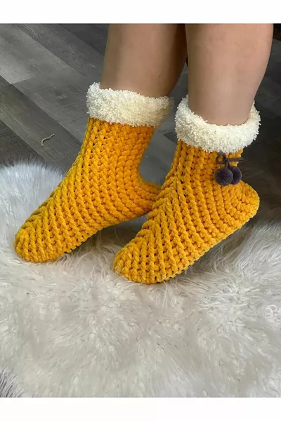 FEUTRE VELOURS SEMELLE POMPON MAISON BOTTES MAISON CHAUSSURES