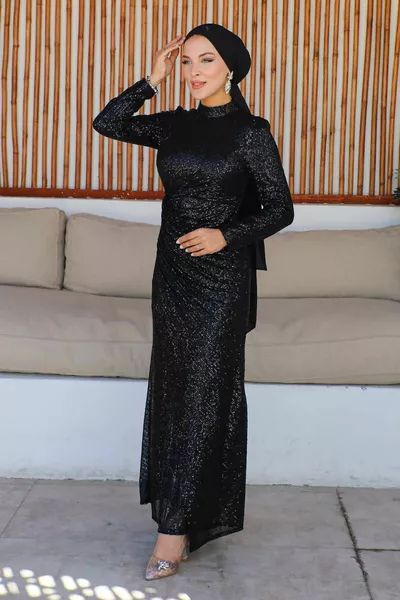 فساتين سهرة سوداء من الترتر