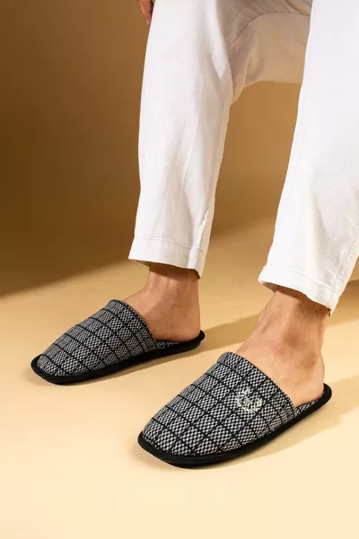 Мъжки пантофи Сива къща Чехли за гости Пакет зестра Чехли на младоженеца