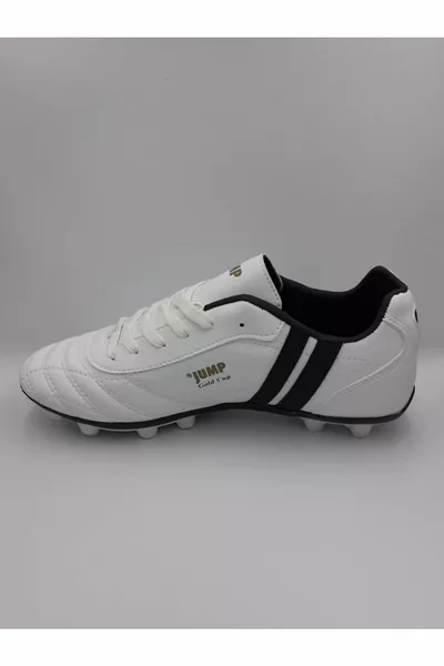 Chaussures de football à lacets blanches et noires pour hommes