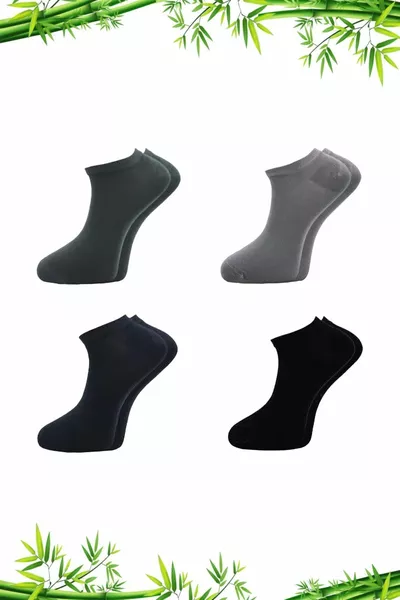 جوارب بانبو رجالية متنوعة الألوان بدون خياطة، حزمة من 4