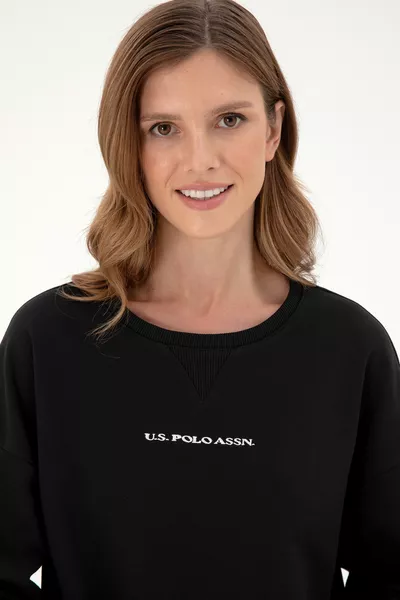 Felpa Donna Girocollo Nera 