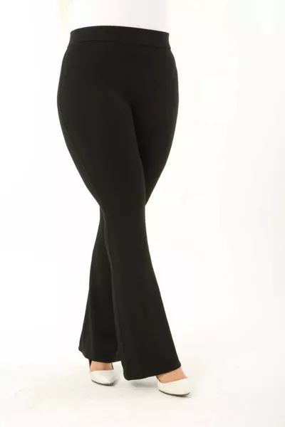 Spanish Style Wide-Leg Plus Size High-Waist Leggings Pants, Large Size Range 3XL 4XL 5XL 6XL