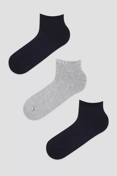 Chaussettes basses pour hommes Super 3 pièces bleu marine