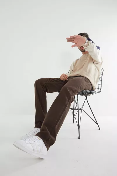 Мужские джинсы baggy свободного кроя без лайкры, коричневые, с обычной посадкой