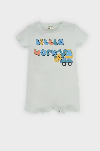 Jongen Baby Pasgeborene Romper met Auto Print Korte Mouwen SM