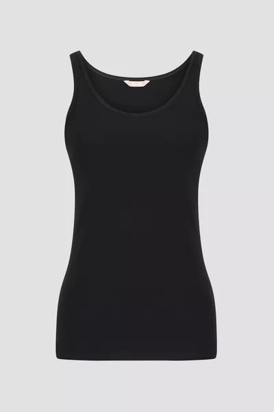 قميص داخلي أسود سادة بسوستة عريضة من وارم تاتش