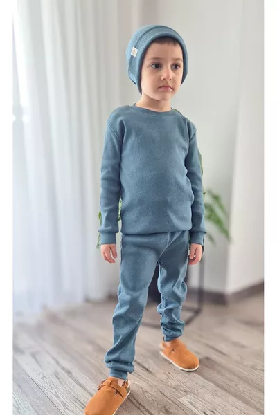 petrol ribbed 3-piece nursery set 