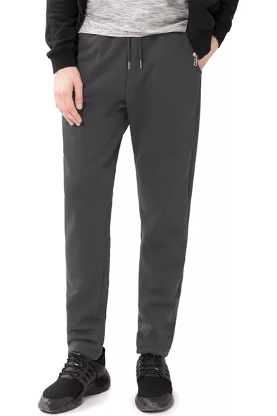 بنطال رياضي رجالي شتوي فائق الحرارة مبطن بشيربا للركض النشط بساق عادية