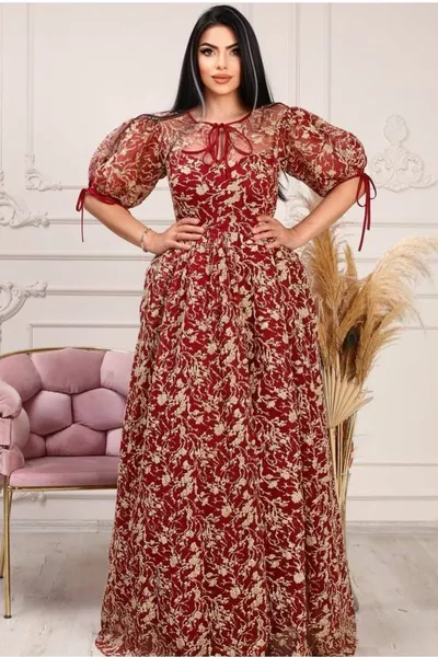 ممسحة بريق منقوشة المطبوعة شق مساء اللباس