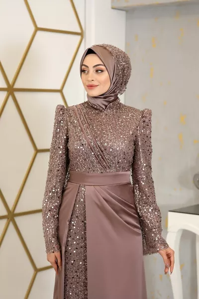 مطرز دراب شهرزاد الحجاب مساء اللباس المنك