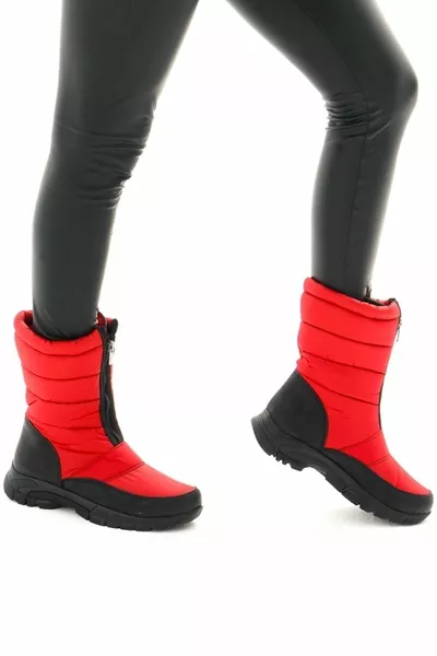 أحمر الجبهة سستة المرأة أحذية الثلج