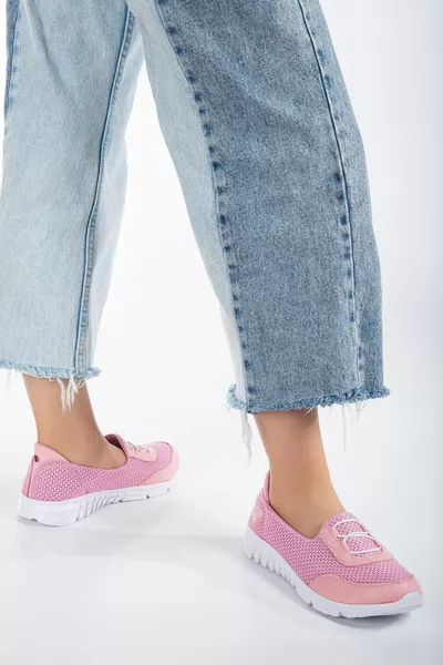 جراحة العظام النسائية أحذية المشي المرنة الوردي