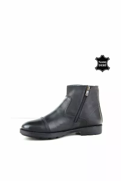 أحذية رجالية جلد طبيعي أسود 