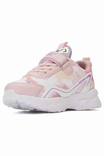 عارضة الفتيات حذاء رياضي المطاط الدانتيل حتى الهولوغرام الفيلكرو مرحبا كيتي أحذية تنفس 