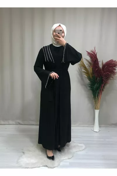 Дамска рокля с двойна перла с детайли от хиджаб