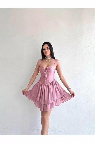 Dickes Minikleid mit dicken Trägern am Rücken - Abendkleid & Abschlusskleid