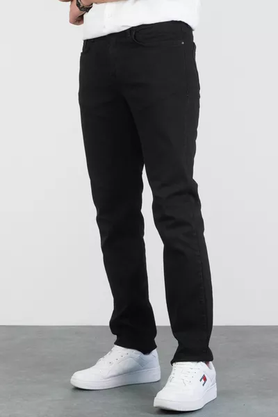 Jeans Uomo Regular Tubolare Gamba Elastica Lycra Denim Jeans 