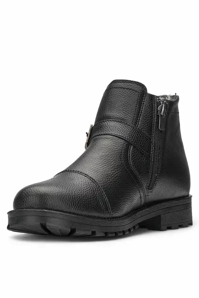 Повседневные мужские черные ботинки на молнии с зазубренной подошвой обувь на открытом воздухе 