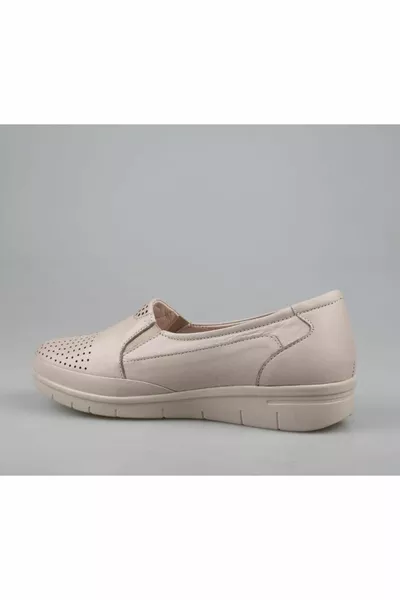  Cuir véritable orthopédique beige Chaussures de maman décontractées pour femmes