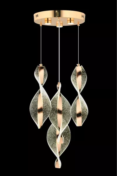 Istanbul Chandelier Mars 4-Light Gold Remote-Controlled 3-Color LED Luxury Modern LED Chandelier