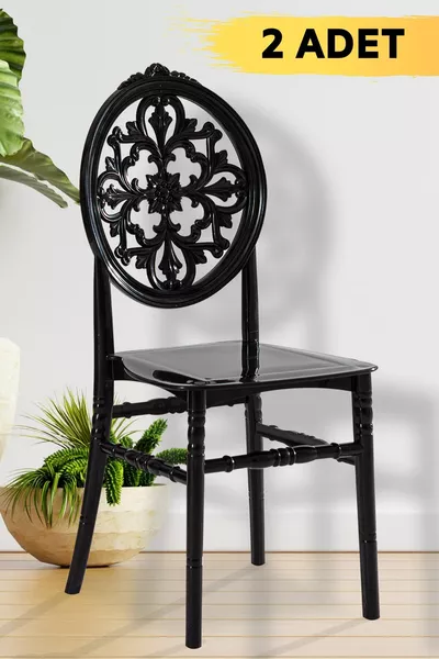 2 Venus Black Practical Chairs / Balcony-Garden-Kitchen