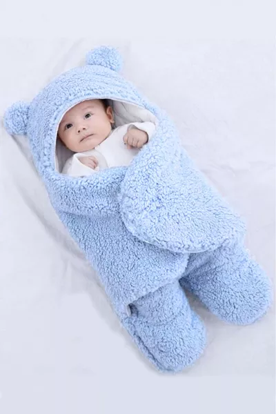 Пелена за бебе с уши Welsoft, за външна употреба, 0 -  месеца