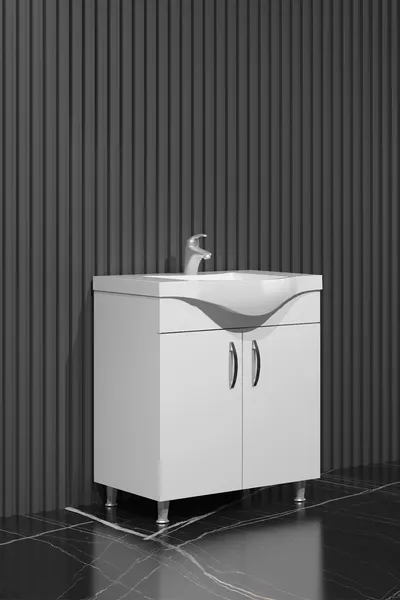 Звезда cm Бяла MDF баня с мивка от керамика с крака