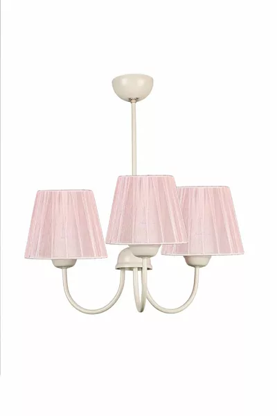 Ova 3-Light Chandelier White Light Pink Shade