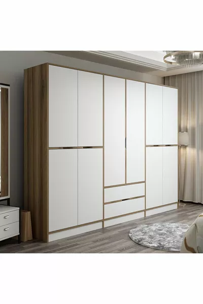 Armadio Elina a 6 ante - oro-bianco