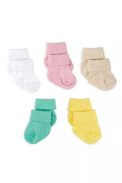 جوارب أطفال حديثي الولادة من الخيزران، مجموعة 5 قطع، زهرة، للذكور والإناث
