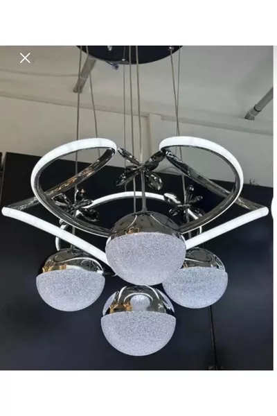 Modern Luxury Living Room Chandelier Drone LED with 3 Colors Chrome Pendant
