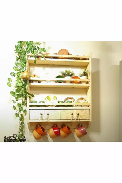 Houten rek, kruidenhouder