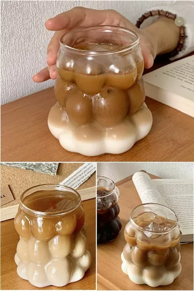 Термостойкий боросиликатный стакан в форме бусины | Кофейный и презентационный стакан | Боросиликатный стакан