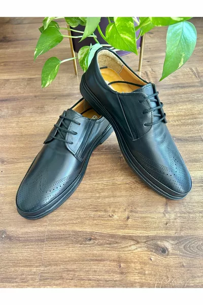 Laser Atom Genuine Leather Men's Classic Shoes