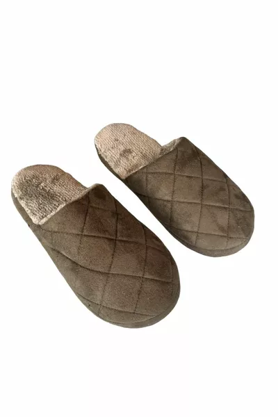 Дамени кадифени плюшени неплъзгащи се подметки Мъжки чехли за къща с диамантени шарки