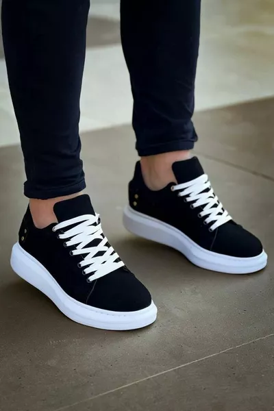  Kuback Noir Suede Casual Hommes Chaussures