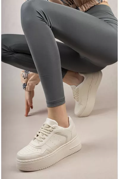 Padded Heel Cream Women's Shoes