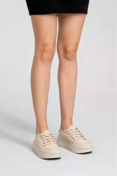 Anuel Women's Sneakers Beige Linen