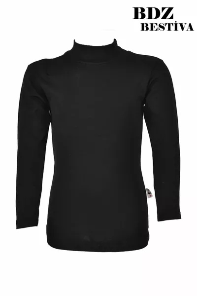 للجنسين القطن الميزان نصف الياقة المدورة أسود بودي سويت