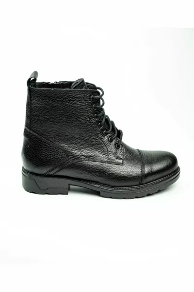  Black Leather Men's Postal Boots 