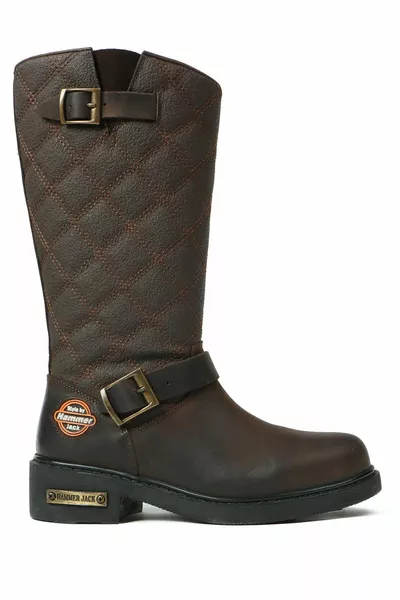 Ботуши за сервитьор Външни кафяви дамски ботуши от естествена кожа