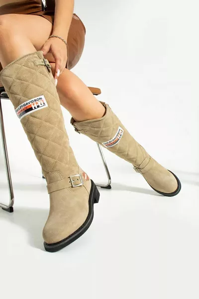  LACONIA  DAMEN STIEFEL CROSTA VELOURSLEDER BEIGE