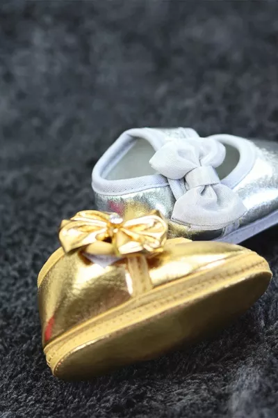 0-3 Monate Neugeborenes Silberfolie Baby Bandana Booties Set