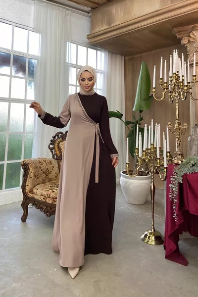 Haseki Evening Dress Bitter Coffee-Beige