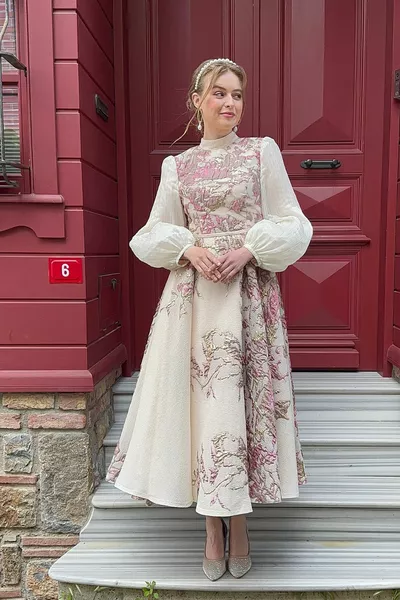 الحرير الديباج ميدي طول دعوة اللباس