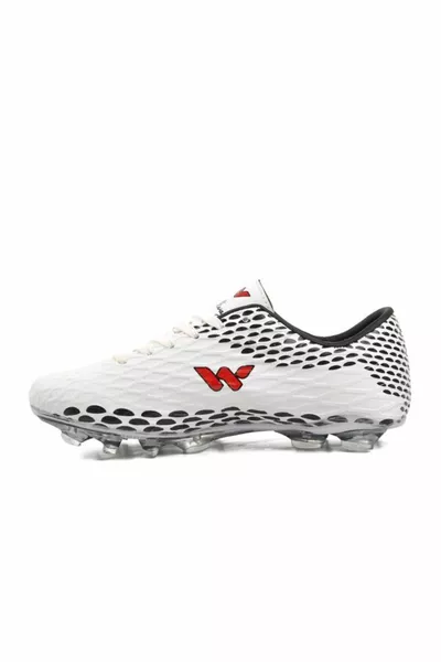Witte Unisex voetbalschoenen met veters